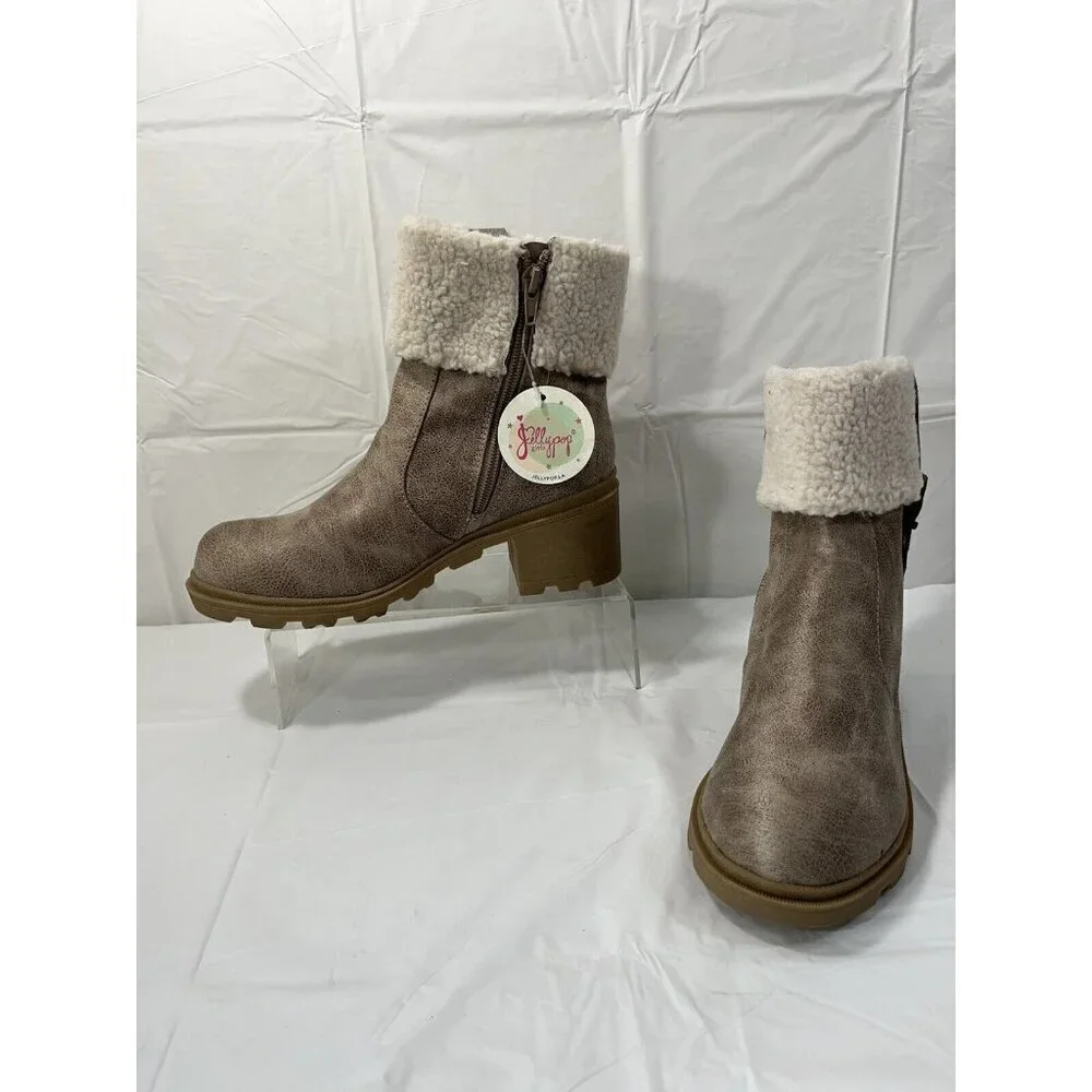 Jellypop Chimney Shearling Sherpa Boots Booties Size 4 Girls New